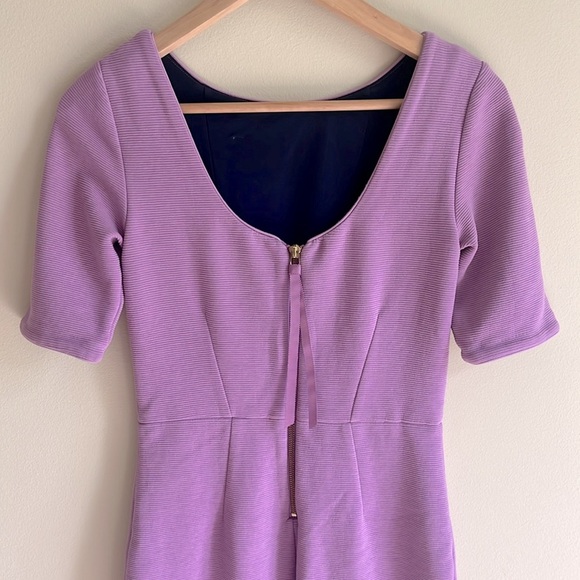 Boden Kaia Ottoman Textured Sheath Dress Lavender Sz 2 - Picture 4 of 8